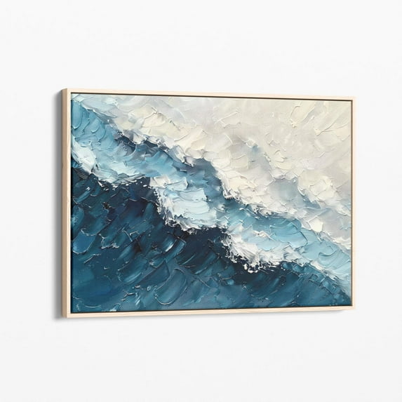 Velto Deep Blue Ocean | Stretched Canvas Print | Earth Tone Waves Art Texture Wall Art | Wall Art Living Room | Dbo2 Canvas, 12x16 UNFRAMED
