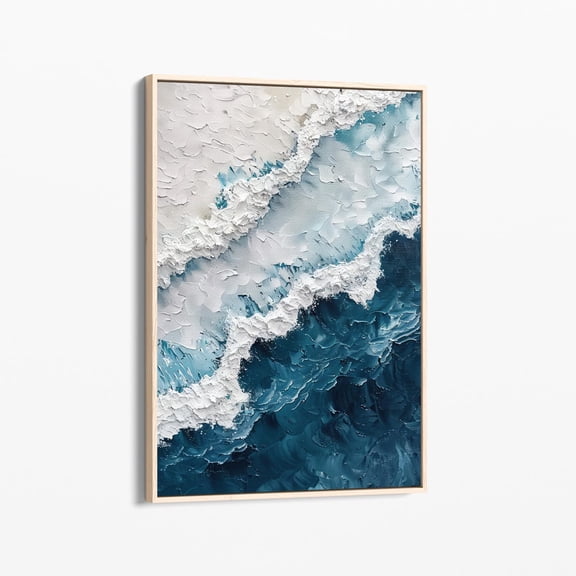 Velto Deep Blue Ocean | Stretched Canvas Print | Earth Tone Waves Art Texture Wall Art | Wall Art Living Room | Dbo5 Canvas, 8x12 UNFRAMED