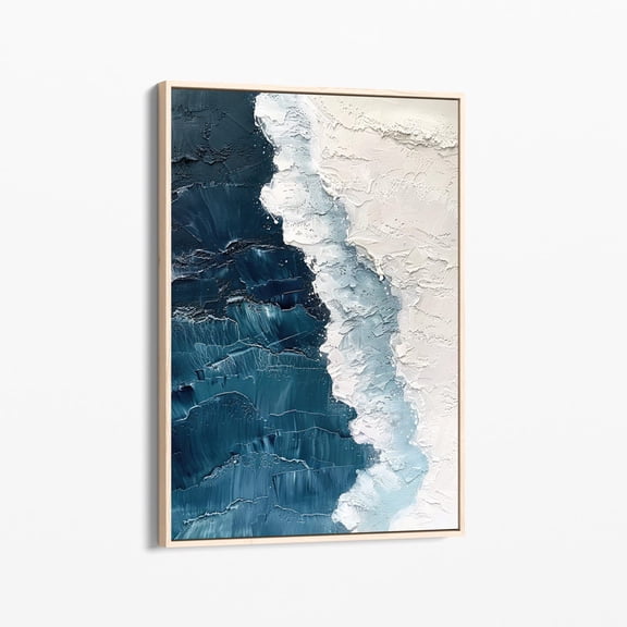 Velto Deep Blue Ocean | Stretched Canvas Print | Earth Tone Waves Art Texture Wall Art | Wall Art Living Room | Dbo7 Canvas, 8x12 UNFRAMED