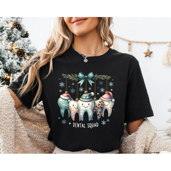 Velto Dentist Happy Holiday T-Shirt, Happy Holiday Teeth Dentist Shirt,Happy Holiday Teeth Shirt,Dental Happy Holiday ,Happy Holiday Dentist Squad Tee,Dental Assistant All Size S-5XL