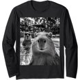 thumbnail image 1 of Velto Design Cool CapybaraCool Capybara Selfie Long Sleeve Sweatshirt All Size S-5XL, 1 of 5