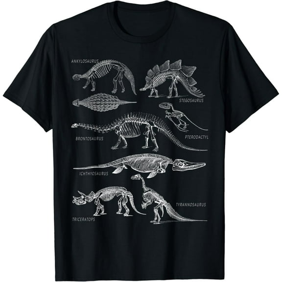 Velto Dinosaur Skeleton Clothing Dinosaurs Paleontology Alt Art T-Shirt All Size S-5XL