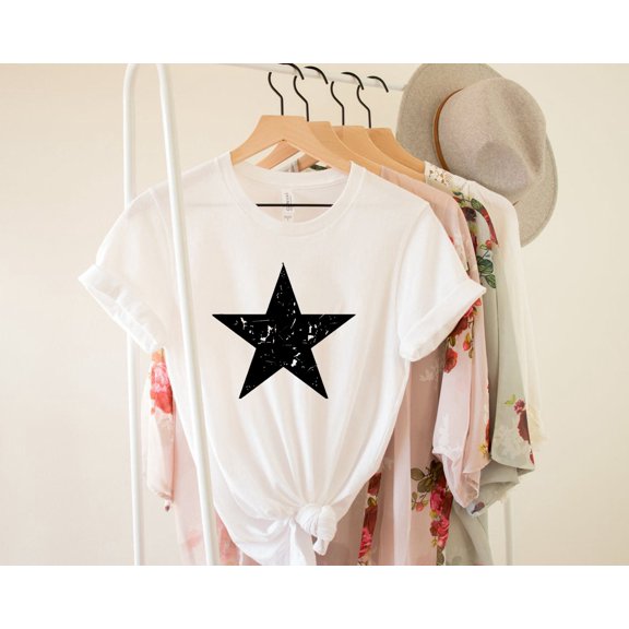 Velto Distressed Star Shirt, White Star Shirt, Star Shirt, Big Star T-shirt, Chaos Star Shirt Women, Men's Star T-shirt, 4th Of July Shirts All Size S-5XL