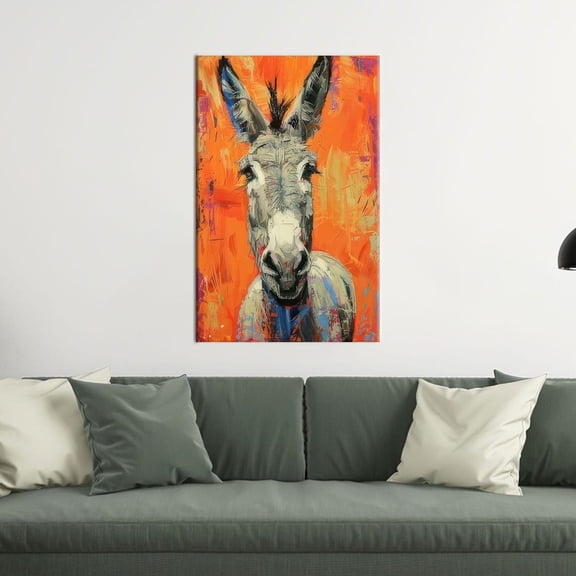Velto Donkey Canvas, Canvas Art, Bohemian Wall Art Modern Printed, Animal Canvas, Donkey Printed Canvas, 8x12 UNFRAMED