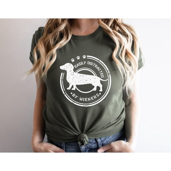 Velto Doxie Dog Shirts, Easily Distracted By Weiners, Dogs Gift For Dachshund Dog Lover Unisex Mens And Womens, Dog Mom Shirt, Dog Lover Tee All Size S-5XL