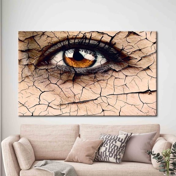 Velto Dry Eye Eye Artwork, Modern Art Canvas, Brown Eye Art, Waterless Abstract Eye Art, Abstract Artwork, Luxury Canvas, 12x18 UNFRAMED