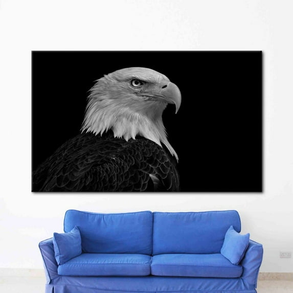 Velto Eagle Photo, Animal Art, Eagle Wall Decor, Majestic Bald Eagle, Loft Canvas Art, Animalistic Art, 8x12 0.75-Inch Pine Wood Frame