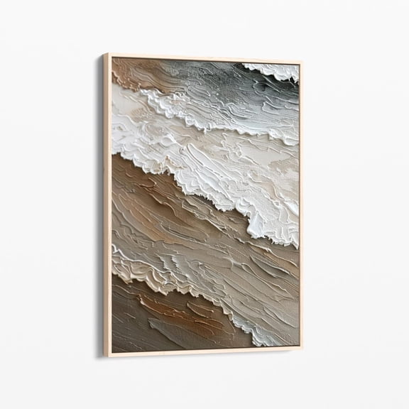 Velto Earth Tones Ocean Waves | Stretched Canvas Print | Wall Art Earth Tone Waves Art | Living Room Fashion Room Decor | Eto5 Canvas, 8x10 UNFRAMED