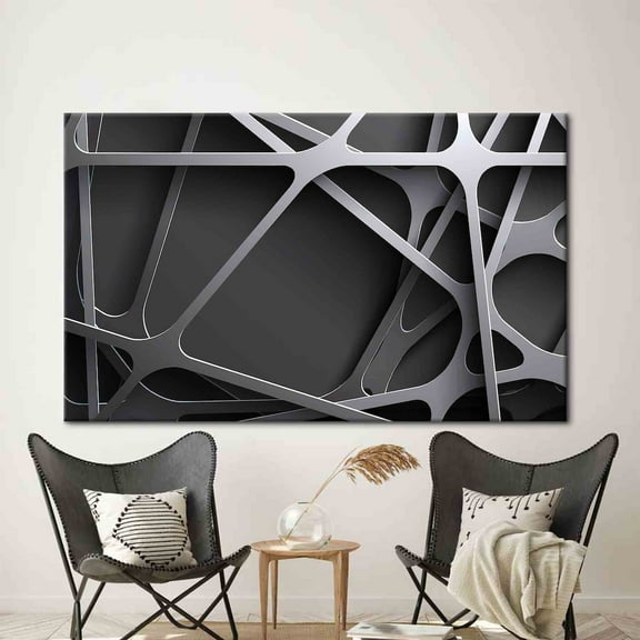 Velto Effect, Metallic Effect, Trendy Printed, Contemporary Canvas Art, Modern Printed, Black Artwork, Luxury Artwork Canvas, 12x18 UNFRAMED