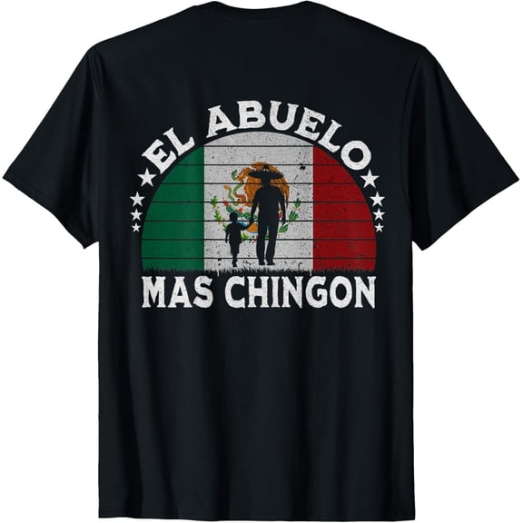 Velto El Abuelo Mas Chingon Mexican Grandpa Cinco De Mayo Flag T-Shirt All Size S-5XL