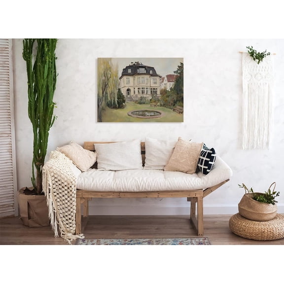 Velto Elegant Vintage Manor, Sophisticated Timeless Art, Refined Classic, Antique Architecture Wall Decor Canvas, 8x10 0.75-Inch Pine Wood Frame