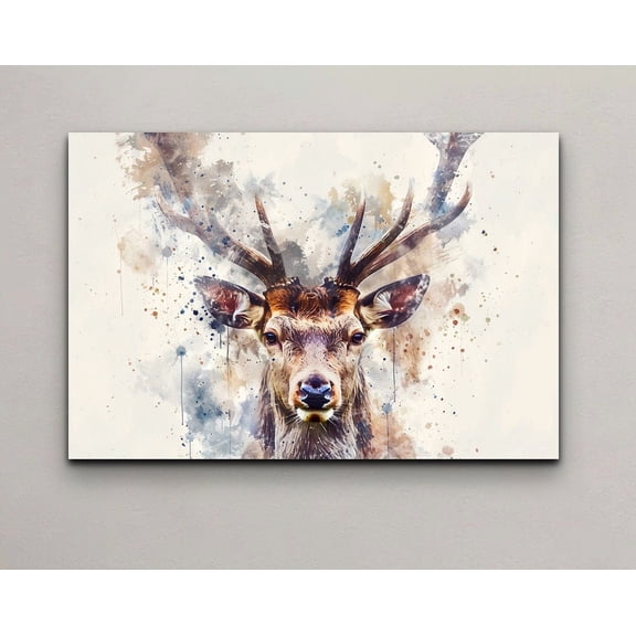 Velto Elk Canvas Art Deer Canvas Home Wall Decor, SIZE 8x10 INCLUDE Pine Wood Frame 1.25-Inch