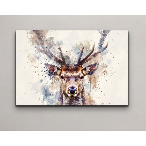 Velto Elk Canvas Deer Canvas Home Decor, SIZE 12x18 INCLUDE Pine Wood Frame 1.25-Inch
