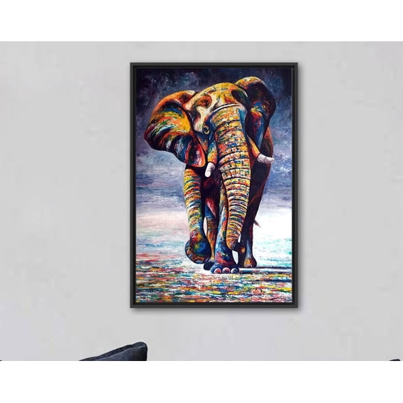 Velto Elpehant Canvas Decor, Animal Art Canvas, Elephant Colorful Elephant Canvas, Gift For Mom, 12x18 UNFRAMED