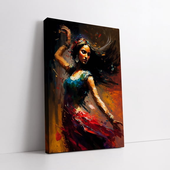 Velto Energetic And Vibrant Abstract Dancer Portrait, Hand-Painted Canvas Wall Art, Perfect Valentine'S Day Gift For Art Lovers Canvas, 8x10 UNFRAMED