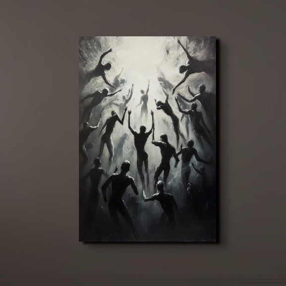 Velto Eternal Suffering Canvas Art Gothic Dark Academia Illustration Vintage Spooky Seasonal Cottagecore Inspired Wall Decor, SIZE 8x10 INCLUDE Pine Wood Frame 1.25-Inch