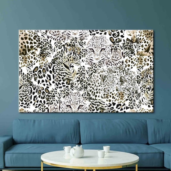 Velto Ethnic Animals Wall Decor, Leopard Printed, Safari Canvas Art, Asian Leopard Art, Leopard Illustration Canvas, Safari Animals Wall Decor Canvas, 12x16 UNFRAMED