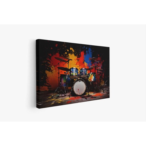 Velto Explosive Drum Set Canvas - Perfect Gift For Musicians And Music Lovers Canvas, 8x10 UNFRAMED