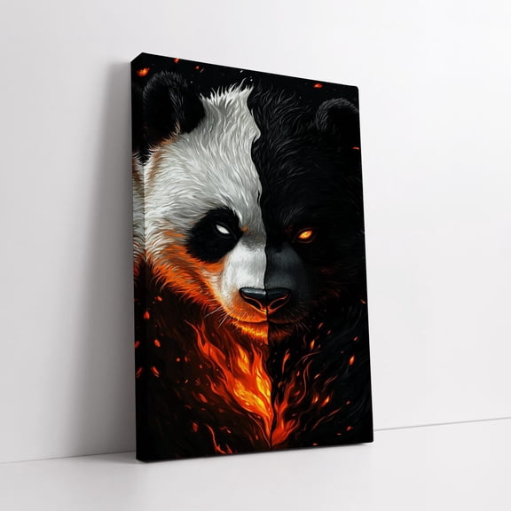 Velto Fierce Panda Canvas - Unique Wall Art And Gift Idea For Animal Lovers And Modern Home Decor Canvas, 12x16 UNFRAMED