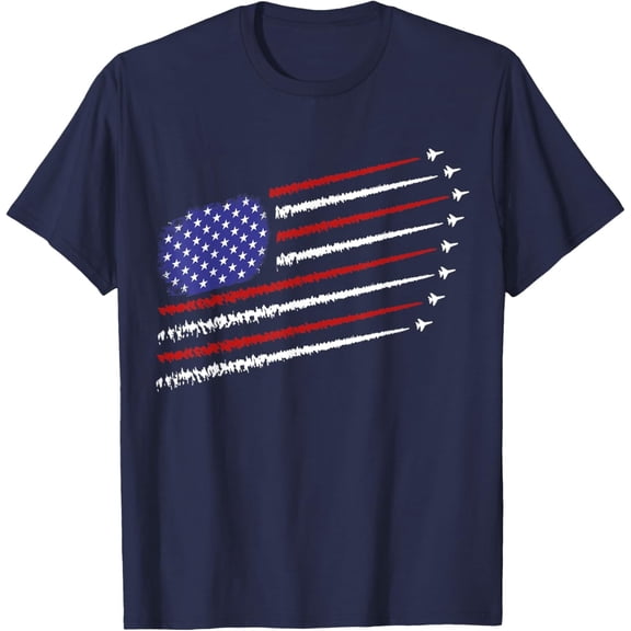 Velto Fighter jets with USA american flag 4th of July celebration T-Shirt All Size S-5XL