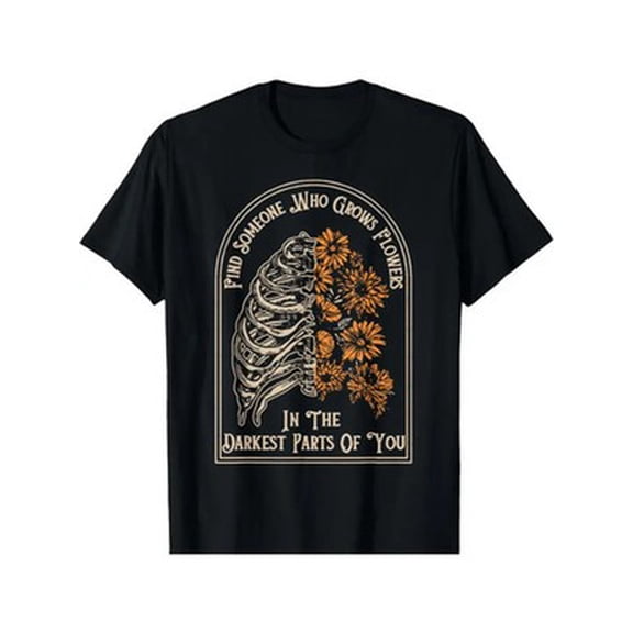 Velto Find Someone Who Grows Flowers" Graphic Tee - Soft Cotton, Crew Neck All Size S-5XL