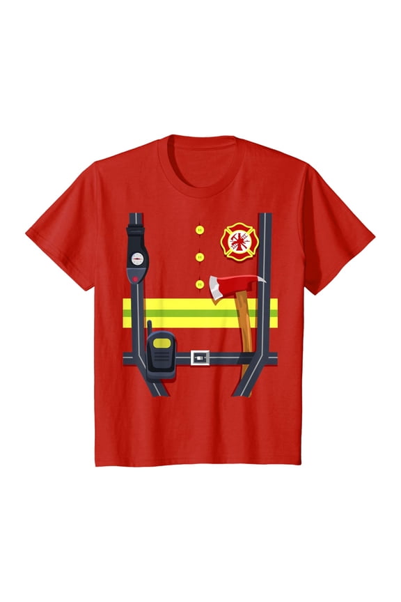 Firefighter Costume Boys Girls Fire Chief T-Shirt All Size S-5XL