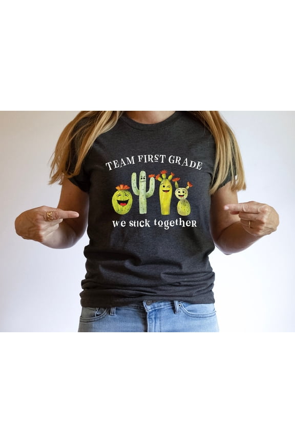 First Grade Teacher T-shirt, Elementary School Graphic Apparel, Back to School Outfit, Fun Classroom Gift Clothing for Educators Fullsize S-5XL Shirt