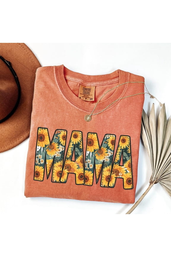 Floral Mama Shirt, Sunflower Mom Tee, Boho Mama Sweatshirt, Mother's Day Gift, Retro Mama Tee, Gift for Mom, Cute Mom Shirt All Size S-5XL