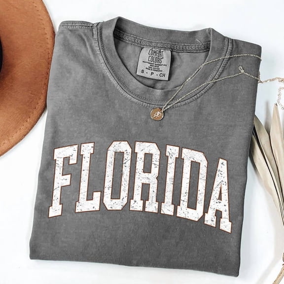 Velto Florida Football Game Day College State Tailgate Party Graphic T-Shirt Sports Theme, Full Size S-5XL