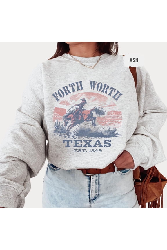 Fort Worth Texas Stockyards Sweatshirt, Cowgirl Cowboy Ranch Western Rodeo Gift, Vintage Urban Style Pullover, Retro Southwest Apparel, All Size S-5XL