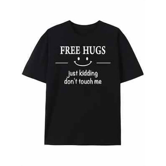 Velto Free Hugs Just ding Don't Touch Me" Pattern Print Men'S Slightly Stretch All Size S-5XL