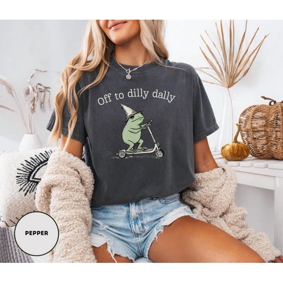 Velto Frog Dilly Dallying Born To Dilly Dally Graphic T-shirt Casual Fun Style Fullsize S-5XL Shirt