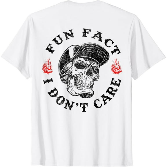 Velto Fun Fact I Don't Care Skeleton (ON BACK) T-Shirt All Size S-5XL
