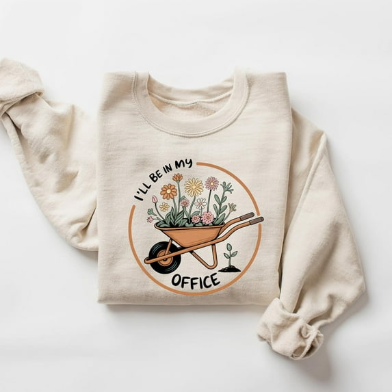 Velto Gardening Sweatshirt: Floral Wheelbarrow, Plant Lover Gift All Size S-3XL