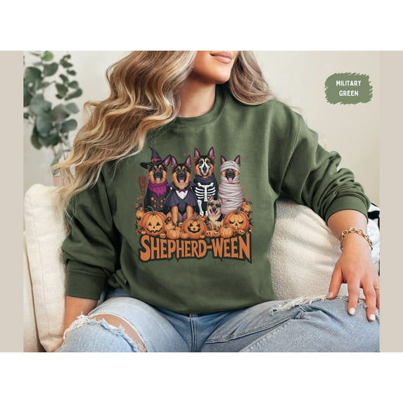 Velto German Shepherd Happy Holiday Sweatshirt, Pumpkin Sweater, Shepherd dog Sweat Shepherd Mom German Shepherd Lover Shirt Shepherd owner gift All Size S-3XL