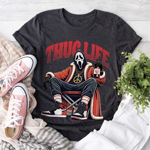Velto Ghostface Thug Life T-Shirt, 2024 Horror Icons, Movie Killers Fan Tee All Size S-5XL