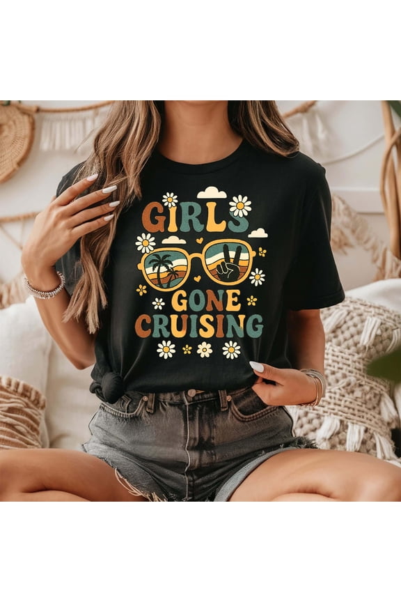 Girls Gone Cruisin Shirts, Cruise Tshirt for Girls Trip, Cruise T-Shirt for Friends, Matching Cruise Vacation Shirts, Cruising Gift for Her All Size S-5XL