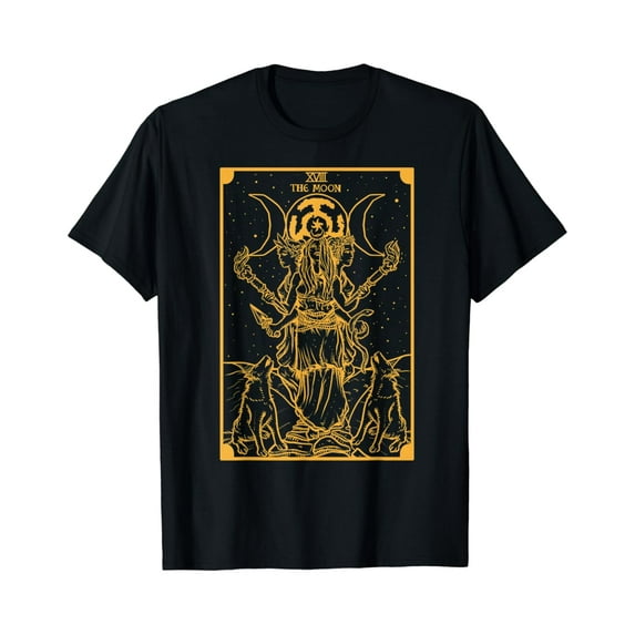 Velto Gold Hecate Triple Moon Goddess Witch Hekate Tarot Card Gift T-Shirt All Size S-5XL