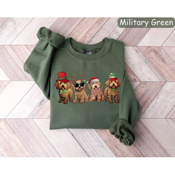 Velto Golden Doodle Sweatshirt, Dog Lover Gift, Holiday Sweaters, Happy Holiday Golden Doodle Shirt, Happy Holiday Crewneck, Dog Mom Shirt, Xmas Shirt All Size S-3XL