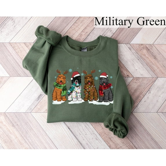 Velto Goldendoodle Sweatshirt, Happy Holiday Goldendoodle Shirt, Dog Lover Gift, Dog Mom Sweatshirt, Golden Doodle Gifts, Dog Mama Shirt, Xmas Sweater All Size S-3XL