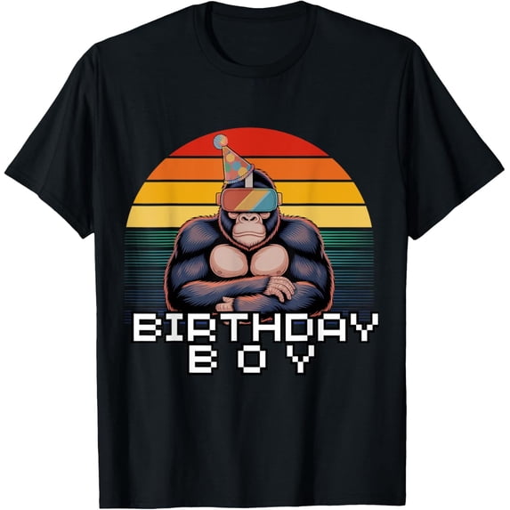 Velto Gorilla Birthday Decorations Monkey Tag VR Gamer for T-Shirt All Size S-5XL