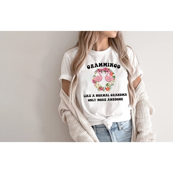 Velto Grammingo Shirt, Cute Grandma Shirt, Grandmother T-Shirt, Flamingo Grammingo Like A Normal Grandma Only More Awesome T-Shirt, Grandma Shirt All Size S-5XL