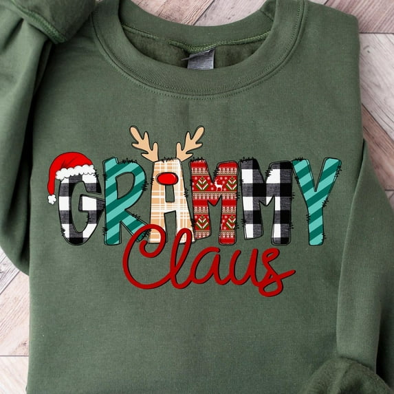 Velto Grammy Claus , Grammy Sweatshirt, Gift For Grandma, Grammy Claus Sweatshirt, Grandma Tshirt, Grandma Xmas Gift Sweatshirt Full Size S-5XL