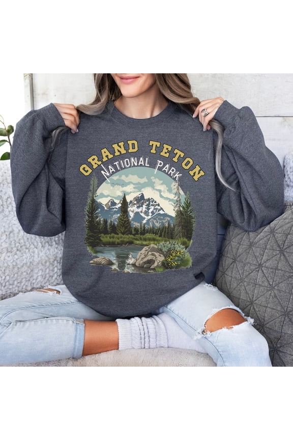 Grand Teton National Park Sweatshirt Wyoming Adventure Travel, Full size S-5XL