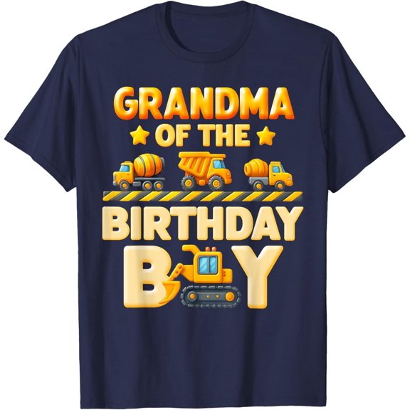 Velto Grandma Of The Birthday Boy Construction Family Bday Crew T-Shirt All Size S-5XL