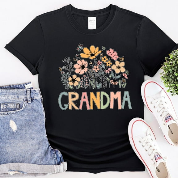 Velto Grandma Shirt, Grandma Wildflower , Grandma Floral , Wildflowers , Grandma Flower All Size S-5XL