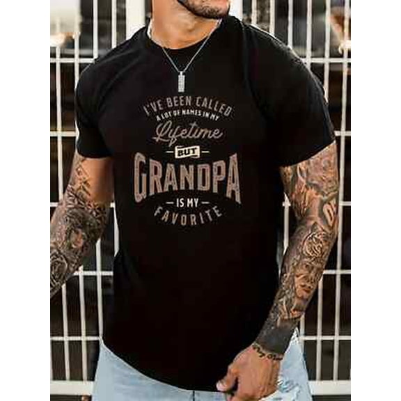 Velto Grandpa Print Men's Round Neck Short Sleeve Tee Fashion Regular Fit T-Shirt Top All Size S-5XL