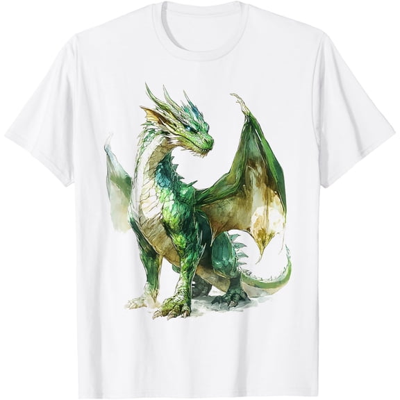 Velto Green Dragon Motif Mythical Artwork Green Dragon T-Shirt All Size S-5XL