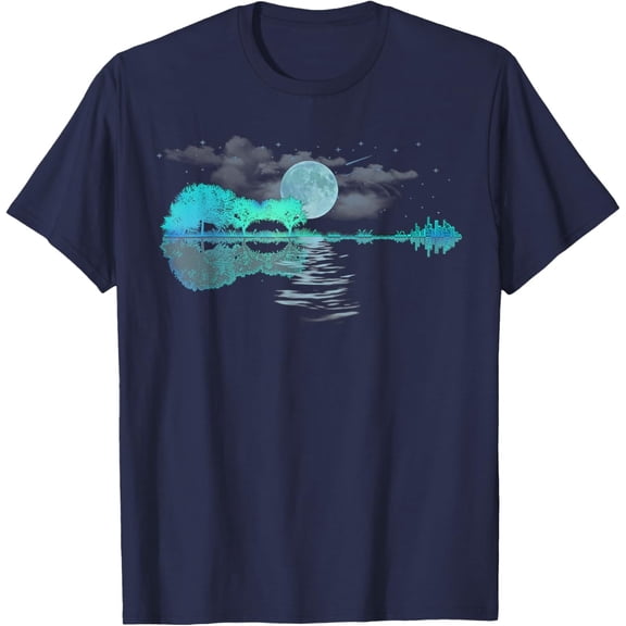 Velto Guitar Lake Reflections Love Musician, Acoustic Guitar T-Shirt All Size S-5XL