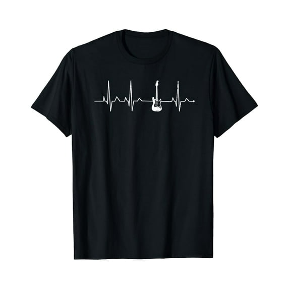 Velto Guitar Lover Men Women Gift Bass Guitar Heartbeat T-Shirt All Size S-5XL